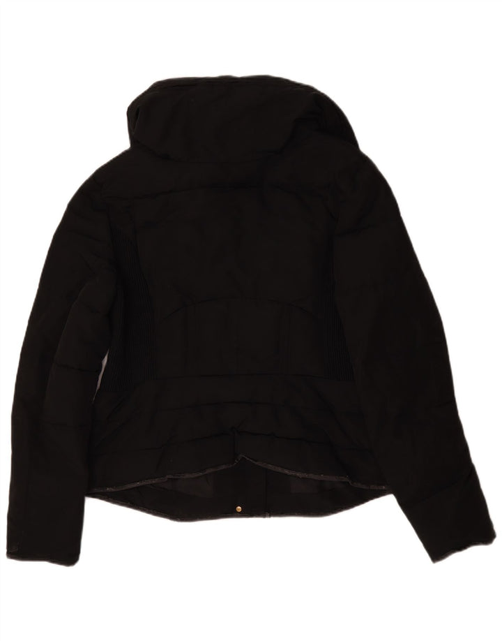 Zara Damen Crop Wattierte Jacke UK 20 2XL Schwarz Polyester