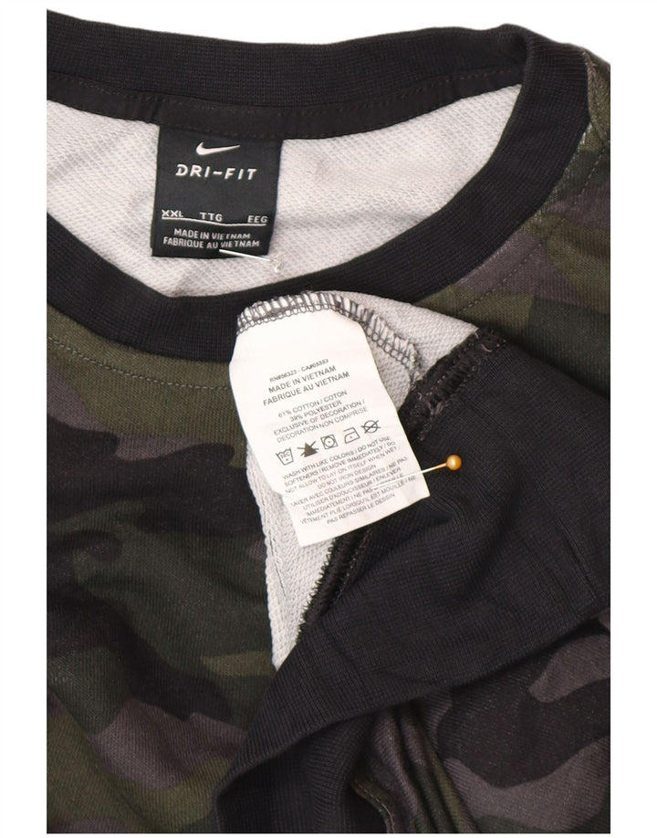 Nike Damen Dri Fit Übergroßer Sweatshirt-Pullover UK 20 2XL Graue Tarnung