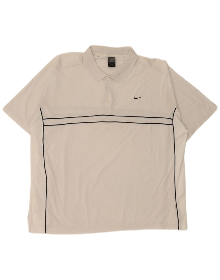 Nike Herren Poloshirt 2XL Weiß gestreift