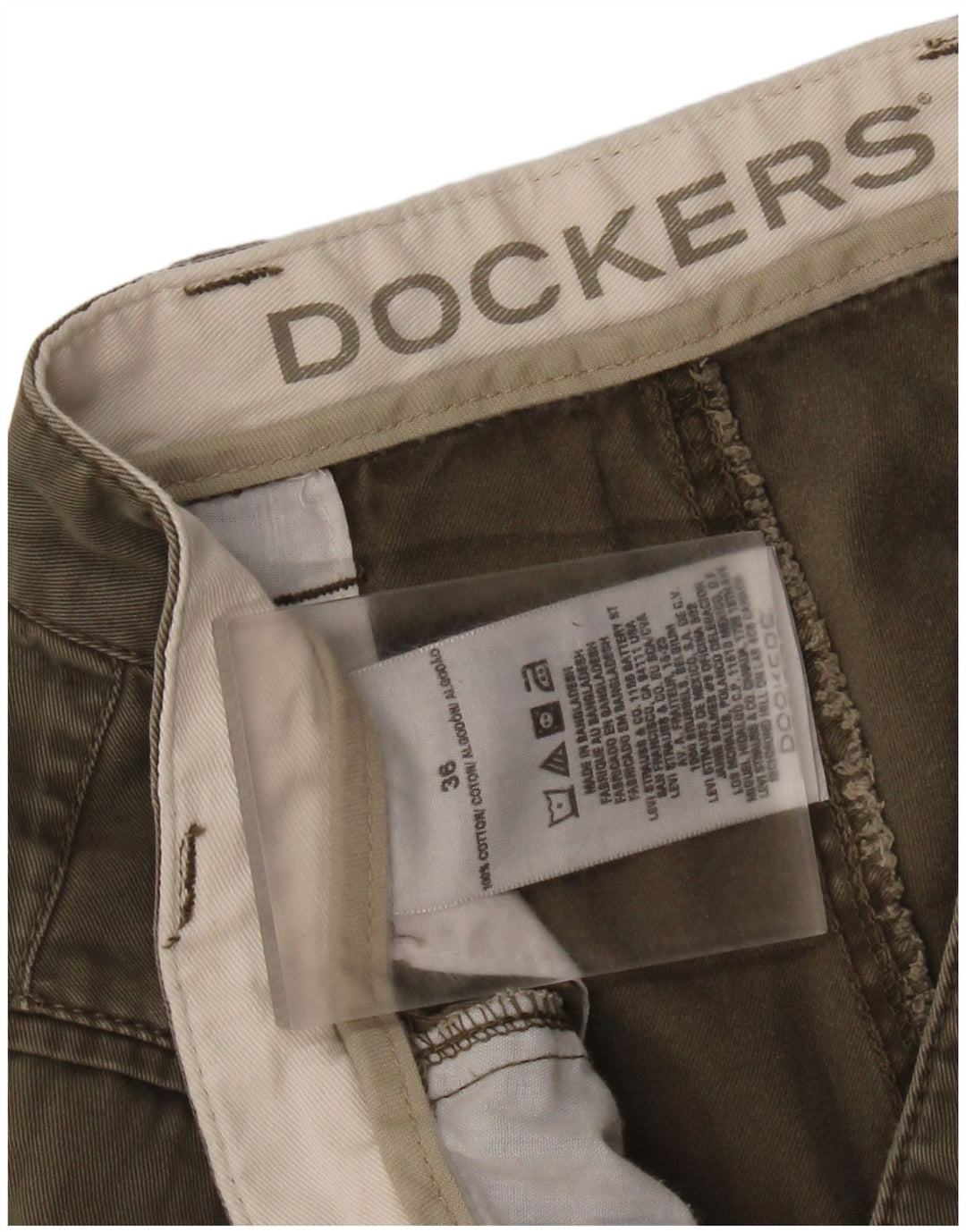 DOCKERS Herren Cargoshorts W36 Large Khaki Baumwolle