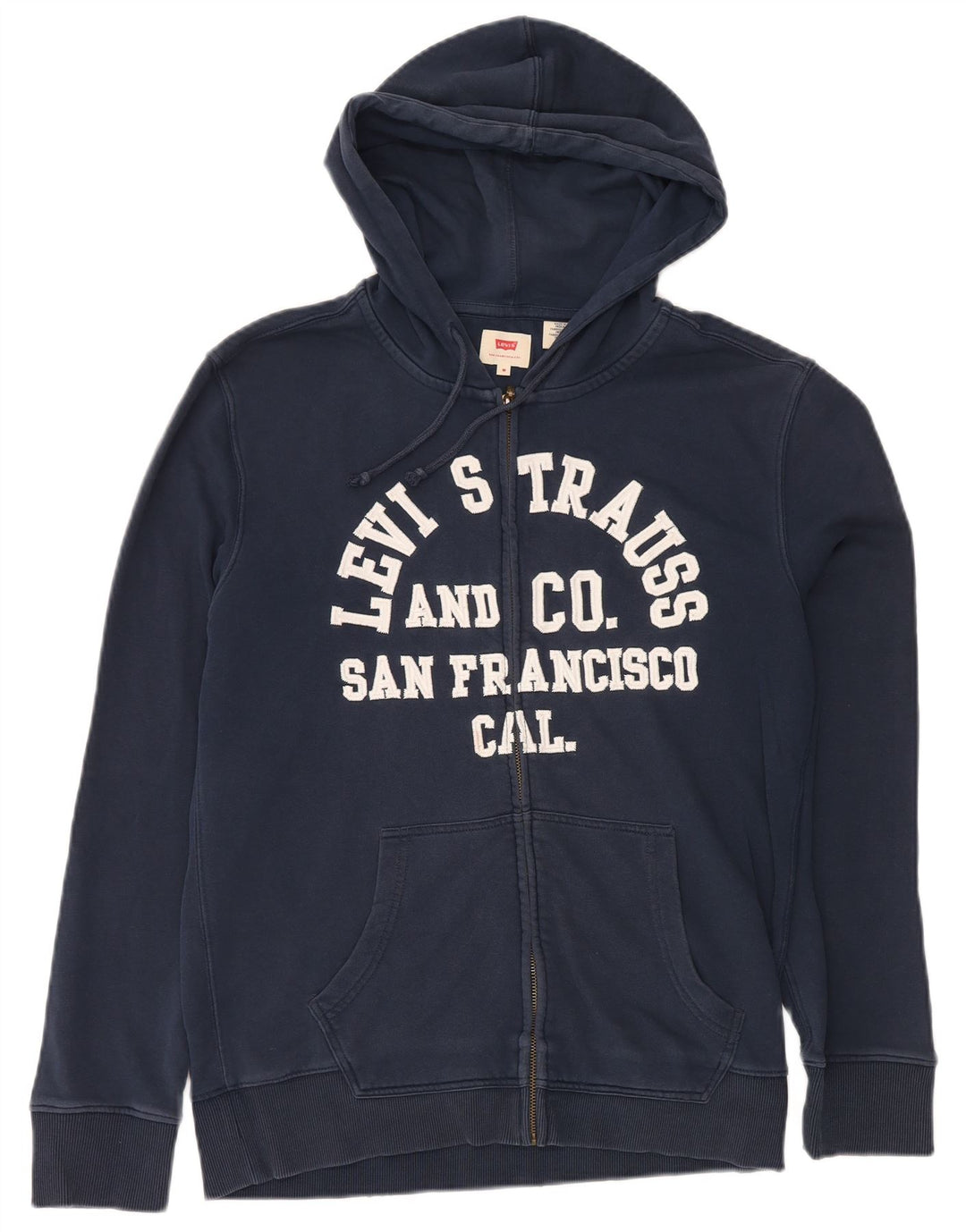 LEVI'S Herren-Kapuzenpullover mit grafischem Reißverschluss, mittelmarineblaue Baumwolle