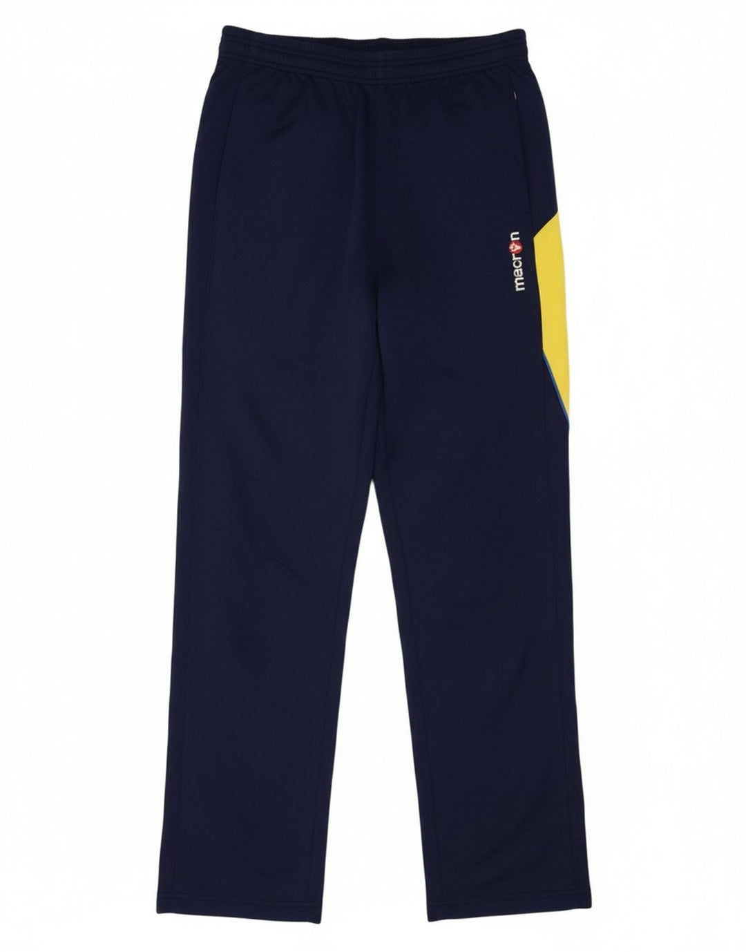 MACRON Mens Tracksuit Trousers Small  Navy Blue Colourblock Polyester