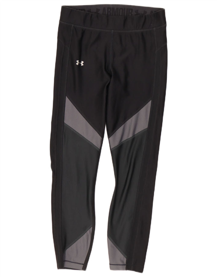 Under Armour Damen Leggings UK 12 Mittelschwarzes Colourblock-Polyester