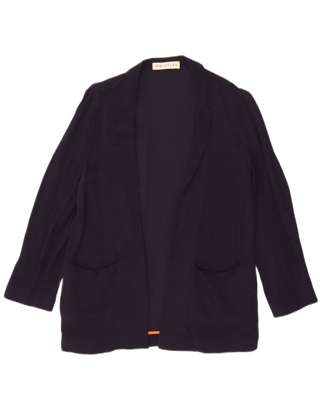 WHISTLES Offene Damen-Blazerjacke UK 12 Mittelmarineblaue Viskose