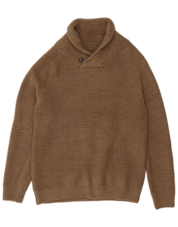 Zara Jungen-Pullover mit Schalkragen, 11–12 Jahre, braunes Acryl
