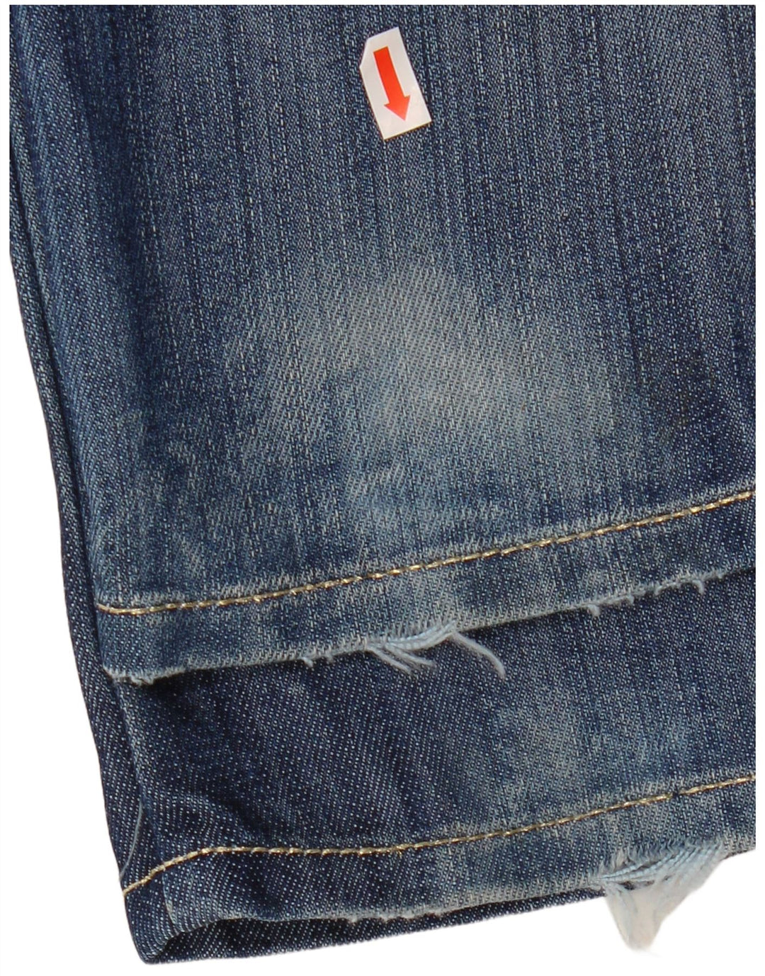 GUESS Damen Pismo Straight Jeans W31 L33 Blaue Baumwolle