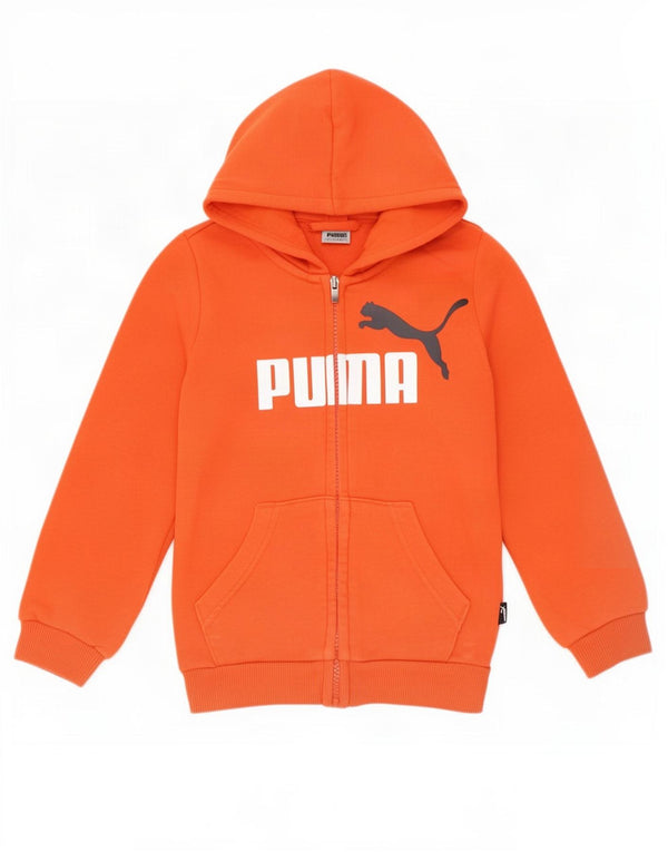 Puma Jungen Graphic Zip Hoodie Pullover 3-4 Jahre Orange Baumwolle
