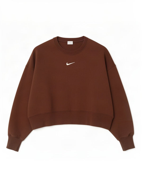 Nike Damen-Sweatshirt in Übergröße, Größe 10, Größe S, Braun, Baumwolle