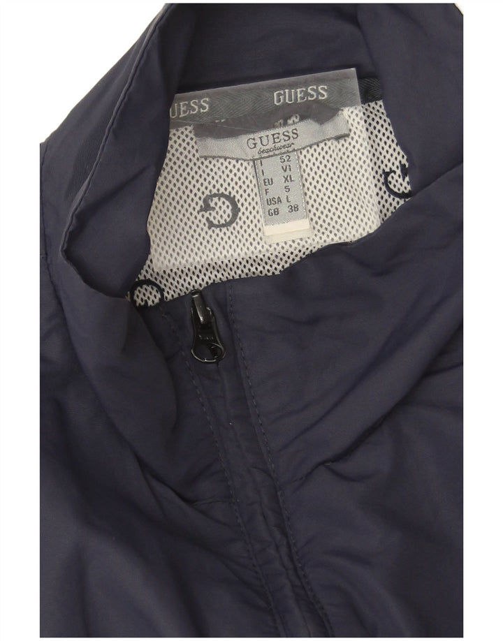 Guess Herren-Trainingsanzug, ärmellos, Jacke, XL, Marineblau, Polyester