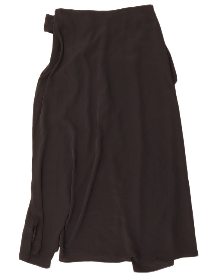 Zara Asymmetrischer Midi-Wickelrock für Damen, Größe S, W26, Schwarz