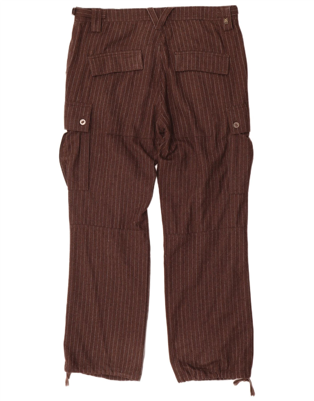Fenchurch Gerade Herren-Cargohose W36 L33 Braunes Nadelstreifen-Polyester