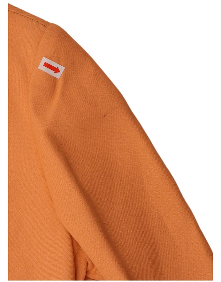 Vintage Damen 3-Knopf-Blazerjacke IT 42 Mittelorange Viskose