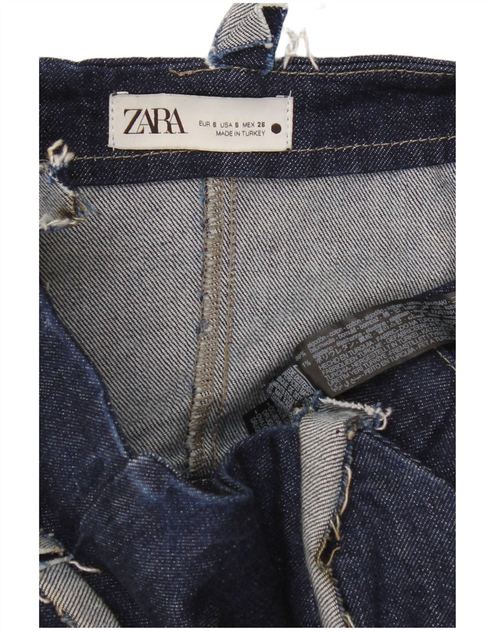 Zara Damen-Jeans-Overall, Größe S, Marineblau, Baumwolle