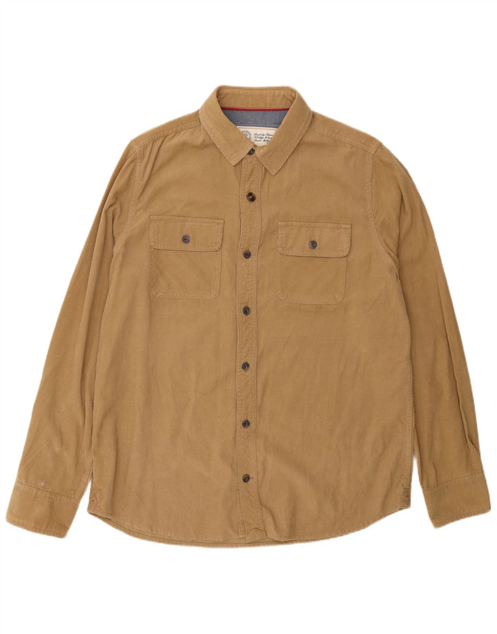 Fat Face Herren-Cordhemd, Größe L, Beige, Baumwolle