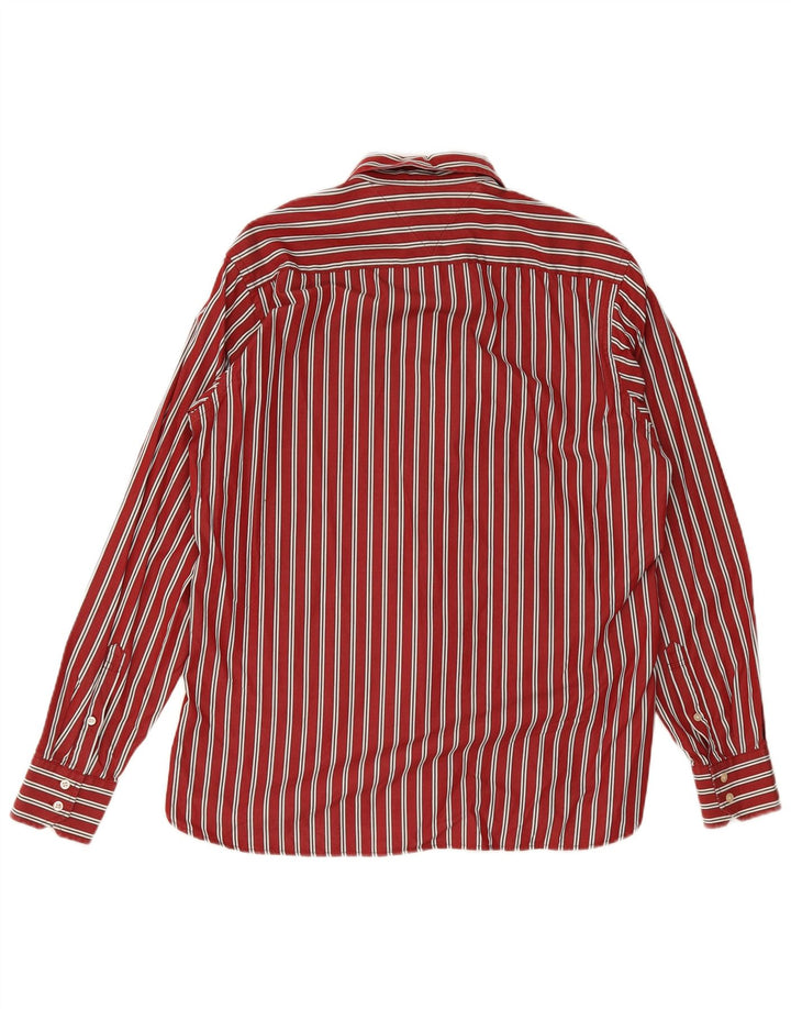 Tommy Hilfiger Herrenhemd, groß, rot gestreift, Baumwolle