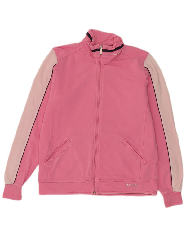 Champion Damen-Trainingsanzug-Oberteil, UK-Größe 10, Größe S, Pink, Colourblock-Baumwolle