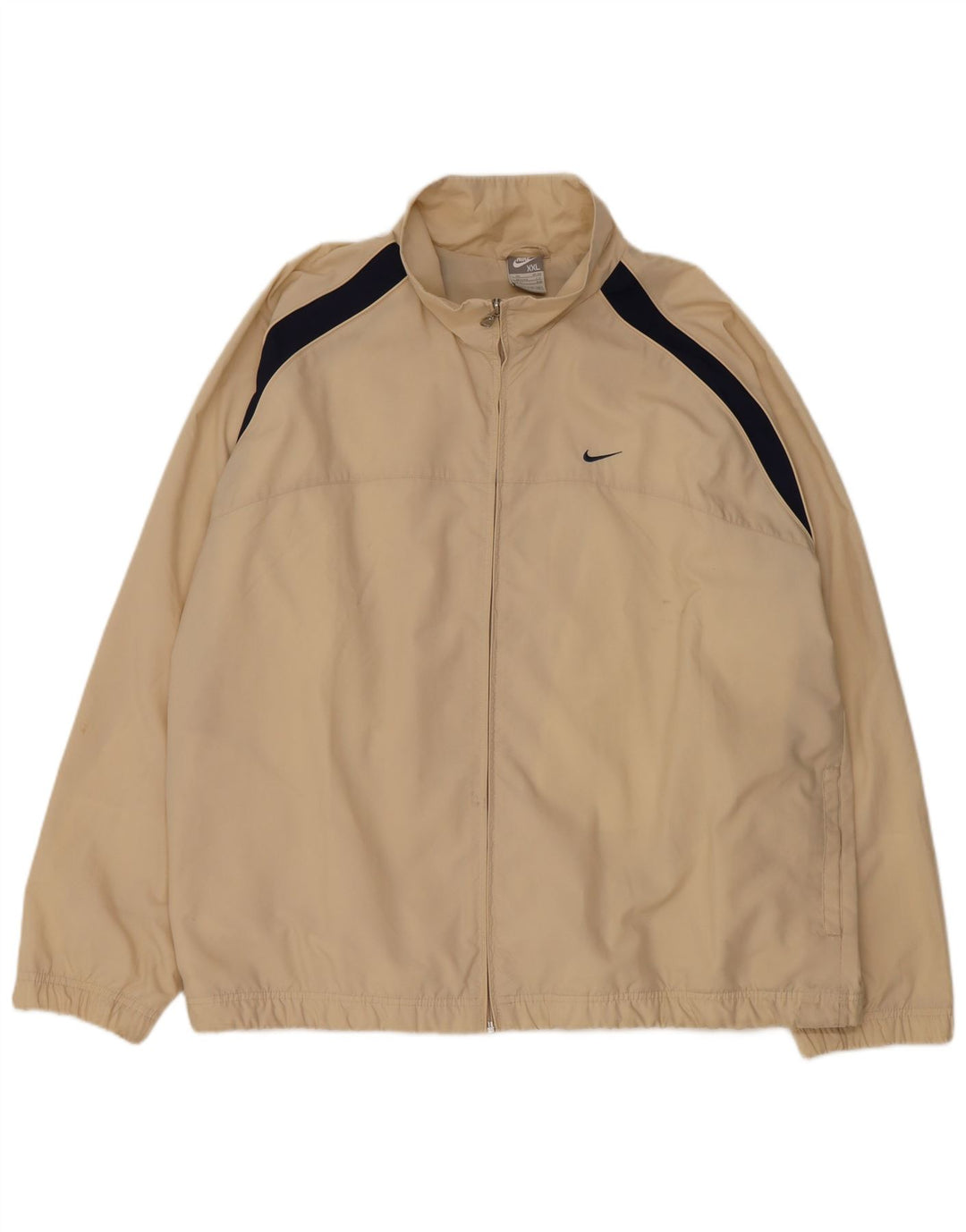 Nike Herren-Trainingsanzug-Oberteiljacke UK 47/48 2XL Beige Colourblock-Polyester