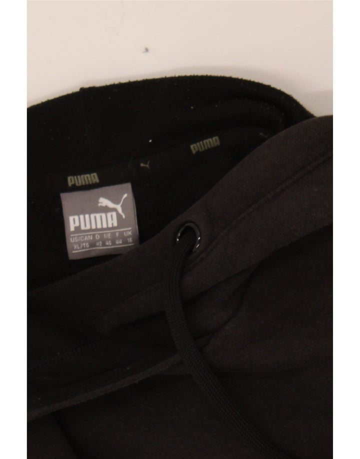 PUMA Womens Graphic Hoodie Jumper UK 16 Large Black Polyester Vintage Puma and Second-Hand Puma from Messina Hembry 