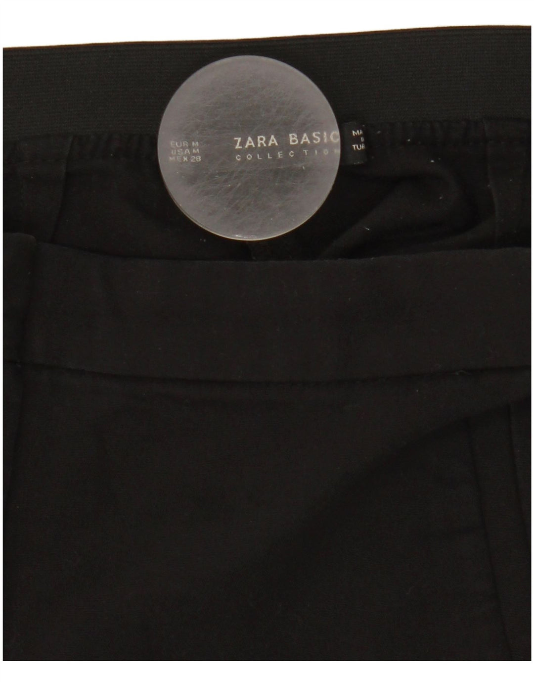 Schmale Chino-Hose für Damen von Zara, Größe M, W28, L28, Schwarz, Farbblock