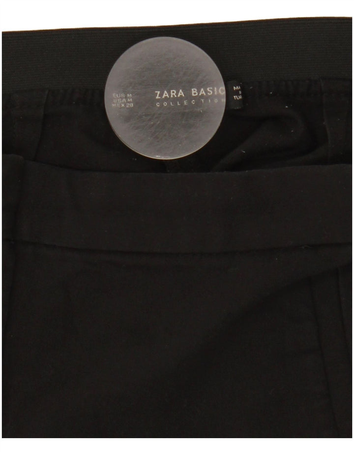 Schmale Chino-Hose für Damen von Zara, Größe M, W28, L28, Schwarz, Farbblock