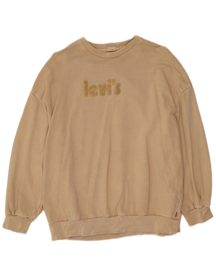 Levi's Herren-Sweatshirt mit Grafik, übergroß, Größe S, beige, Baumwolle