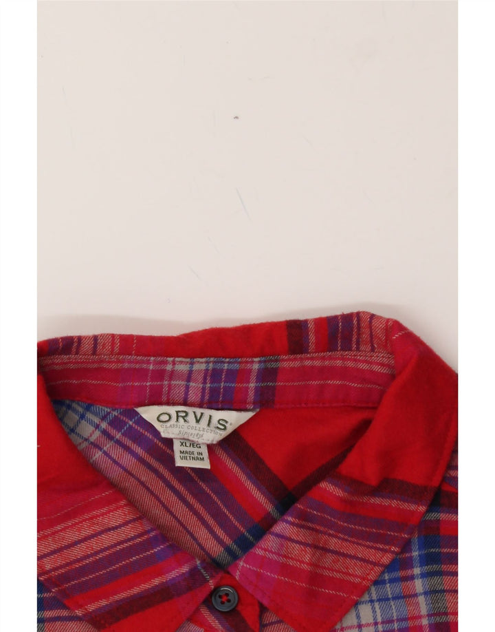 ORVIS Womens Flannel Shirt UK 18 XL Red Check Cotton Vintage Orvis and Second-Hand Orvis from Messina Hembry 