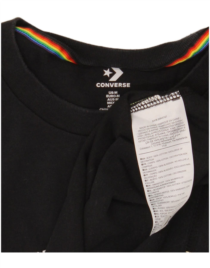 Converse Herren Grafik-T-Shirt-Oberteil aus mittelschwarzer Baumwolle