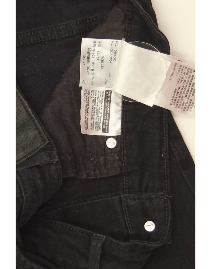 Levi's Damen 712 Slim Jeans W30 L32 Schwarze Baumwolle