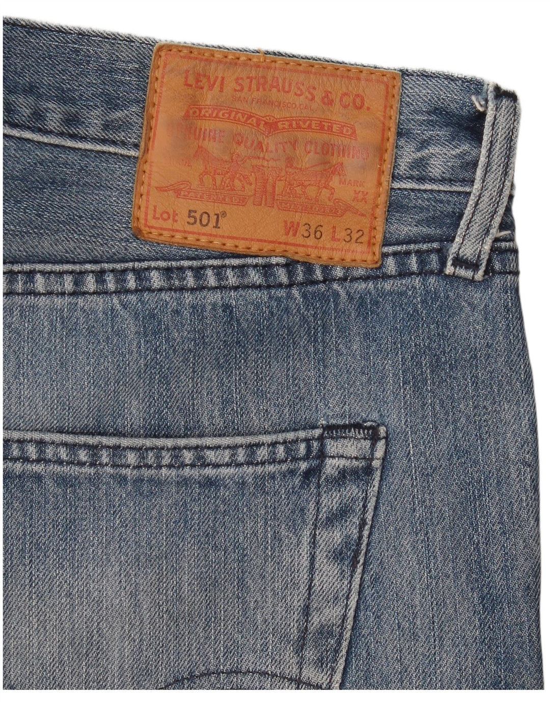 Levi's Herren 501 Straight Jeans W36 L32 Blaue Baumwolle