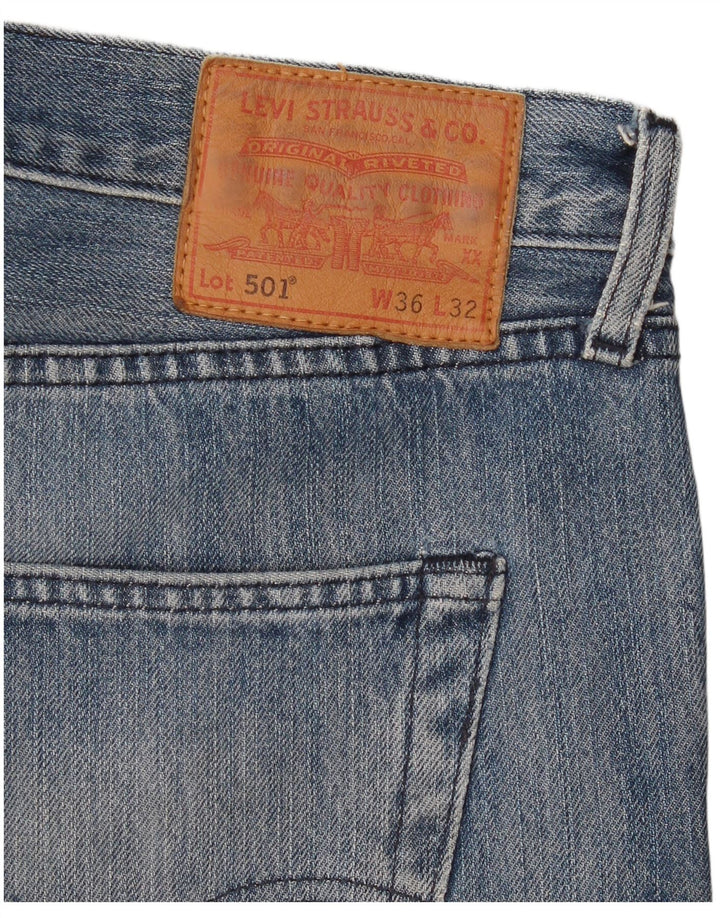 Levi's Herren 501 Straight Jeans W36 L32 Blaue Baumwolle