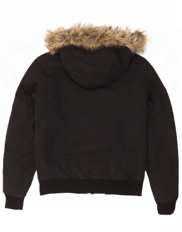 Jack Wolfskin Mens Hooded Bomber Jacket UK 36/38 Medium Black Polyamide