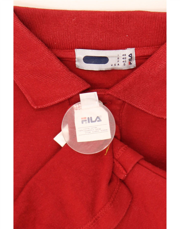 FILA Herren Poloshirt IT 48 Small Rot Baumwolle