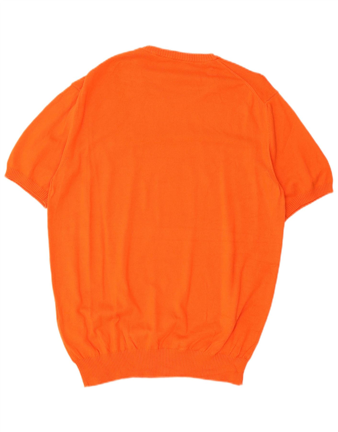 Bikkembergs Herren-Pullover mit grafischem Rundhalsausschnitt, groß, aus orangefarbener Baumwolle