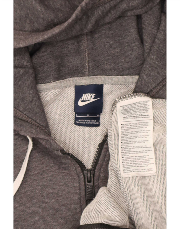 Nike Herren-Kapuzenpullover mit Reißverschluss, groß, graue Baumwolle