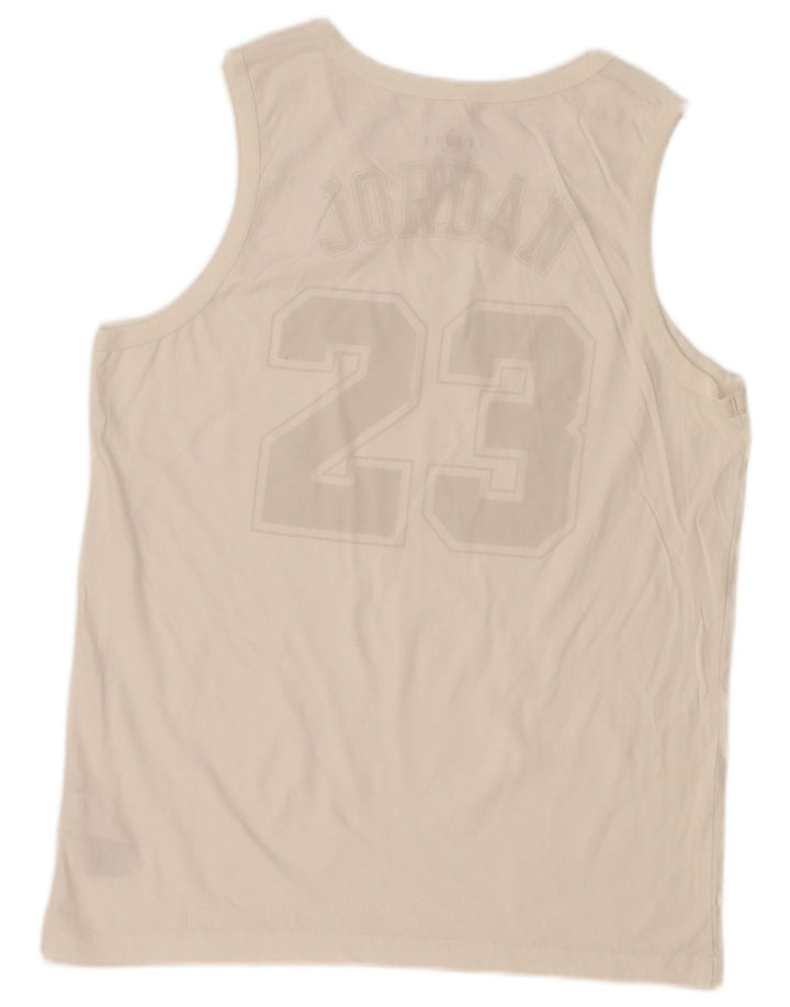 Jordan Herren Grafik-Weste-Top aus mittelweißer Baumwolle