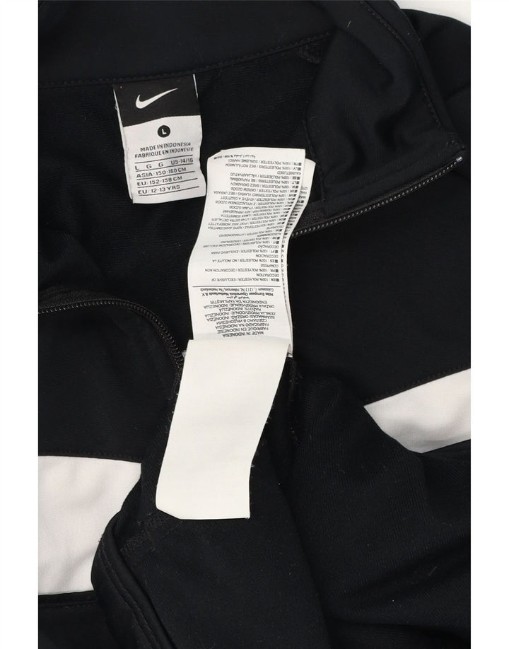 Nike Jungen-Trainingsanzug-Top-Jacke, 12–13 Jahre, Größe L, Schwarz, Farbblock