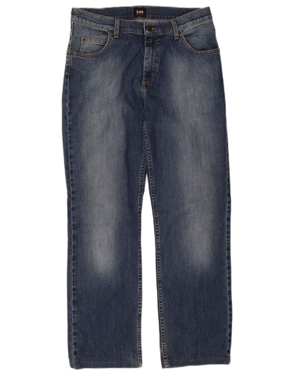 Lee Herren Brooklyn Straight Jeans W33 L29 Blaue Baumwolle