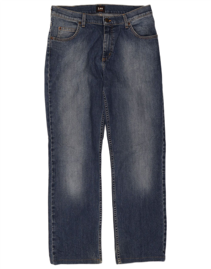 Lee Herren Brooklyn Straight Jeans W33 L29 Blaue Baumwolle