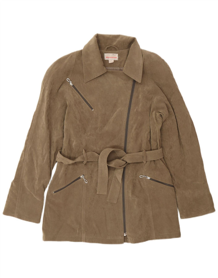 Vintage Damen Übergroße Wildlederjacke UK 10 Small Beige