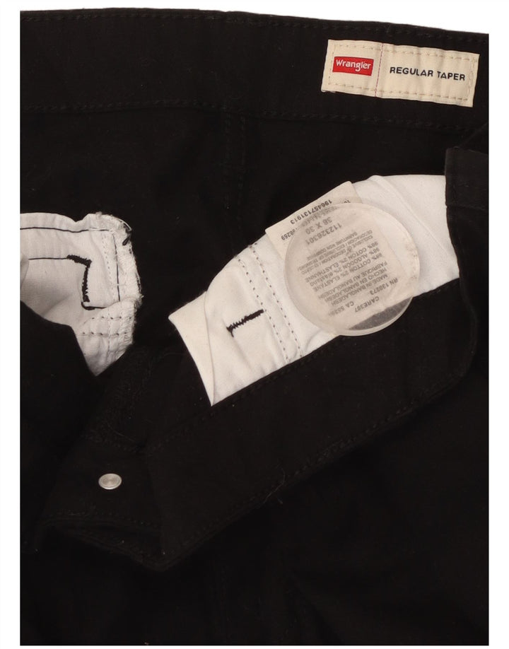 Wrangler Mens Regular Tapered Cargohose W38 L30 Schwarze Baumwolle