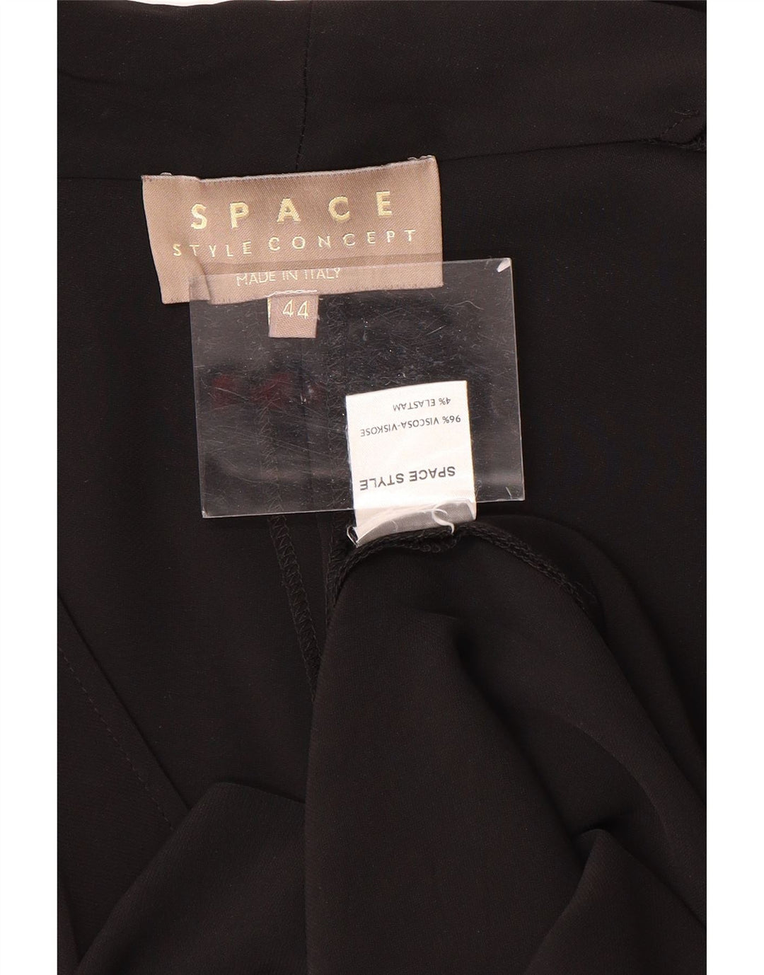 VINTAGE Ärmelloses asymmetrisches Damenkleid IT 44 Mittelschwarze Viskose
