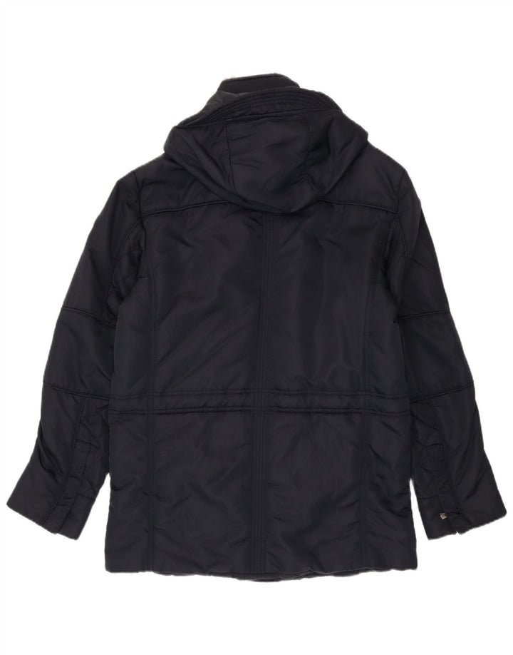 Trussardi Jeans Herren-Utility-Jacke mit Kapuze, IT 48, Mittelblau, Polyamid