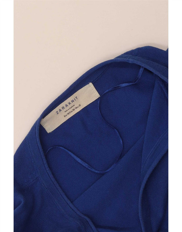 Zara Damen Bluse Top UK 14 Mittelblau