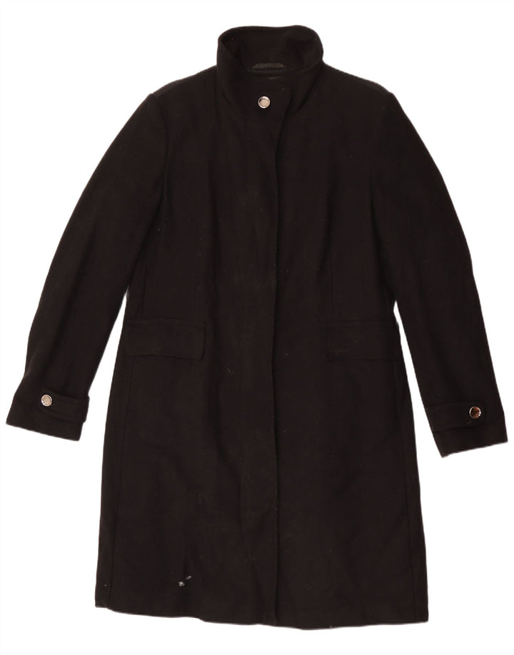 GEOX Womens Respira Overcoat UK 16 Große schwarze Wolle