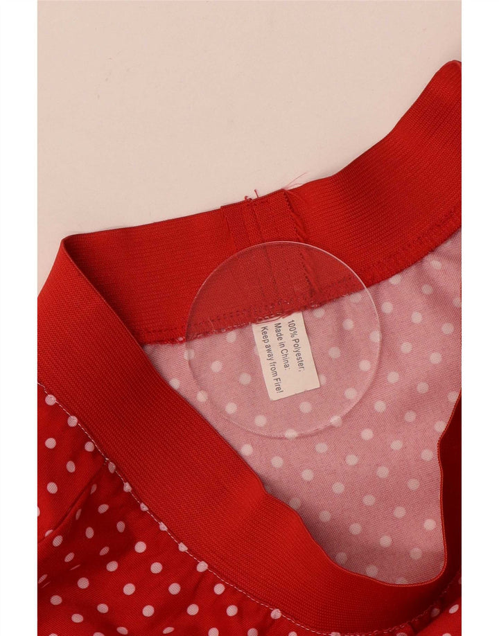 Vintage Damen A-Linienrock Medium W28 Rot geflecktes Polyester