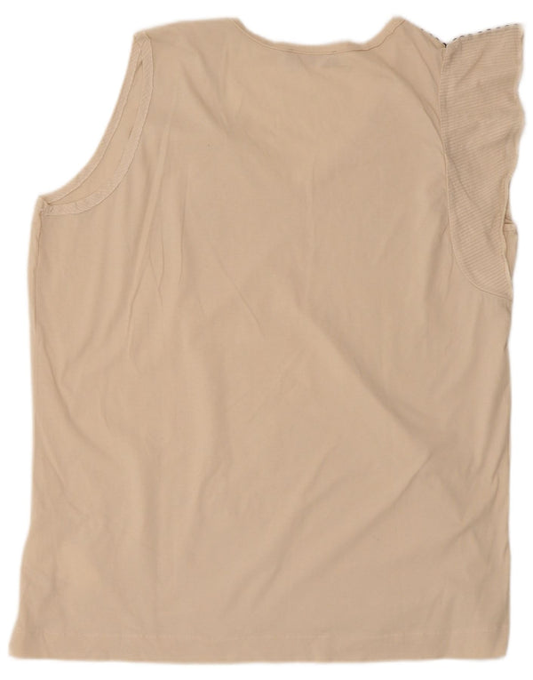 Trussardi Jeans Damen T-Shirt Top UK 18 XL Beige Baumwolle