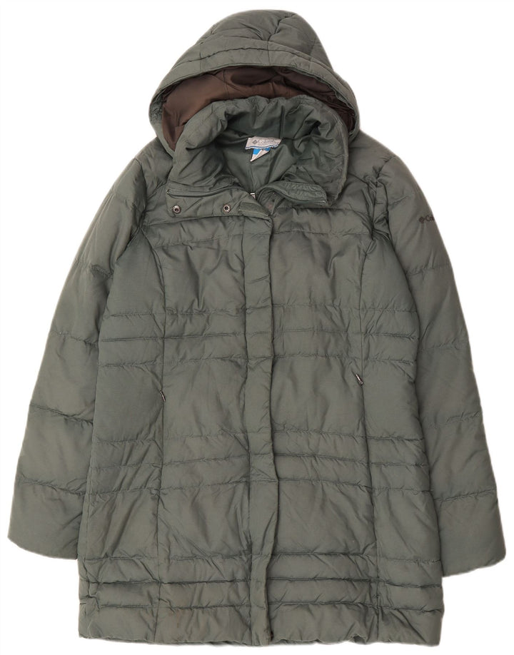 Columbia Wattierter Damenmantel mit Kapuze, UK 16, Größe L, grün, Polyester
