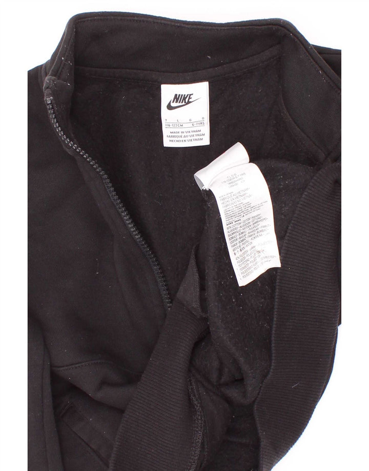 Nike Jungen-Sweatshirt mit Reißverschluss am Hals, 6–7 Jahre, Größe L, Schwarz, Baumwolle
