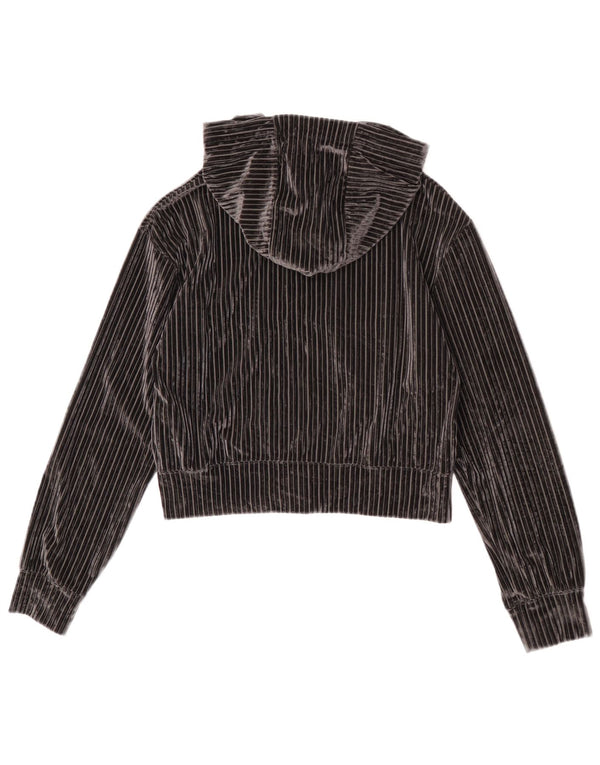 Nike Mädchen Crop Velour Zip Hoodie Pullover 12–13 Jahre groß schwarz gestreift