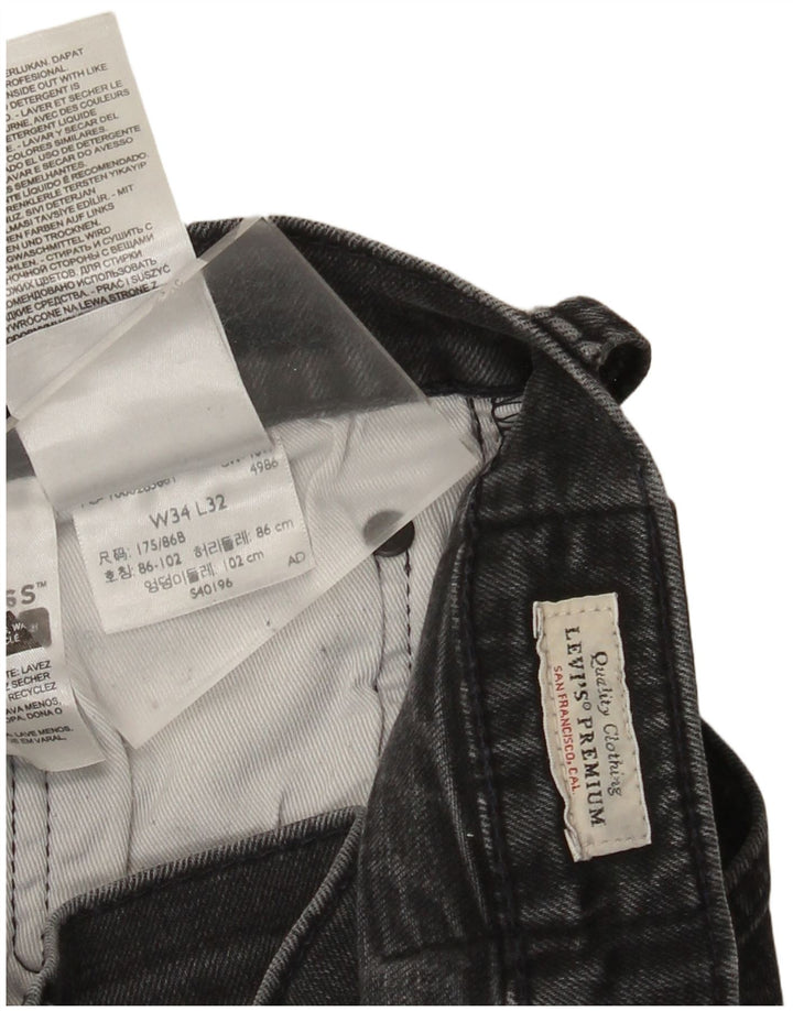 Levi's Herren Slim Jeans W34 L32 Graue Baumwolle